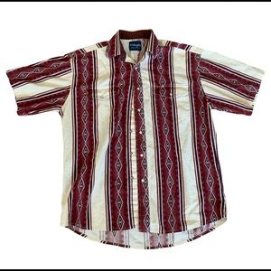 Vintage 80s Aztec Wrangler Pearl Snap